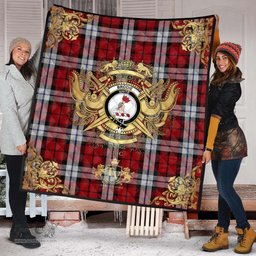 Scottish Brodie Dress Clan Tartan Quilt - Military Logo Style Scottish Plaid Tartan Plaid
