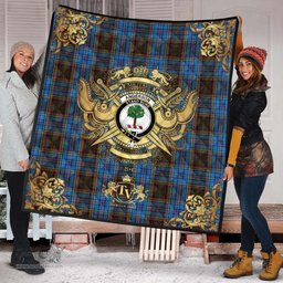 Scottish Anderson Coulson Bonner 02 Clan Tartan Quilt - Military Logo Style Scottish Plaid Tartan Plaid