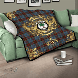 Scottish Anderson MacGregor Hastie 01 Clan Tartan Quilt - Military Logo Style Scottish Plaid Tartan Plaid