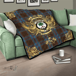 Scottish Anderson MacGregor Hastie 03 Clan Tartan Quilt - Military Logo Style Scottish Plaid Tartan Plaid