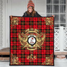 Scottish Brodie Modern Clan Tartan Quilt - Military Logo Style Scottish Plaid Tartan Plaid