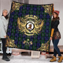 Scottish Baird Modern ver 2 Clan Tartan Quilt - Military Logo Style Scottish Plaid Tartan Plaid
