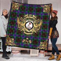 Scottish Brodie Hunting Modern Clan Tartan Quilt - Military Logo Style Scottish Plaid Tartan Plaid