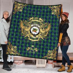 Scottish Douglas 01 Clan Tartan Quilt - Military Logo Style Scottish Plaid Tartan Plaid