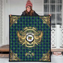 Scottish Douglas 01 Clan Tartan Quilt - Military Logo Style Scottish Plaid Tartan Plaid