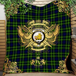 Scottish Campbell of Breadalbane Modern Clan Tartan Quilt - Military Logo Style Scottish Plaid Tartan Plaid