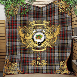 Scottish Douglas Ancient Dress Clan Tartan Quilt - Military Logo Style Scottish Plaid Tartan Plaid