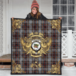 Scottish Douglas Ancient Dress Clan Tartan Quilt - Military Logo Style Scottish Plaid Tartan Plaid