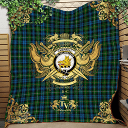 Scottish Campbell of Argyll 02 Clan Tartan Quilt - Military Logo Style Scottish Plaid Tartan Plaid