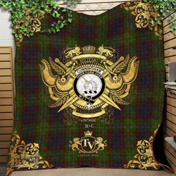 Scottish Cunningham Hunting Modern Clan Tartan Quilt - Military Logo Style Scottish Plaid Tartan Plaid