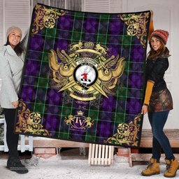 Scottish Colquhoun 03 Clan Tartan Quilt - Military Logo Style Scottish Plaid Tartan Plaid