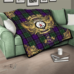 Scottish Colquhoun 03 Clan Tartan Quilt - Military Logo Style Scottish Plaid Tartan Plaid