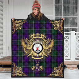 Scottish Colquhoun 03 Clan Tartan Quilt - Military Logo Style Scottish Plaid Tartan Plaid