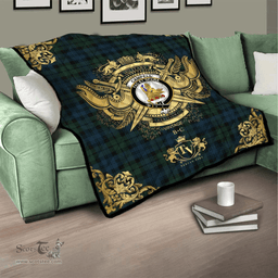 Scottish Carter - Campbell of Possil Clan Tartan Quilt - Military Logo Style Scottish Plaid Tartan Plaid