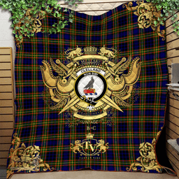 Scottish Clelland Modern Clan Tartan Quilt - Military Logo Style Scottish Plaid Tartan Plaid