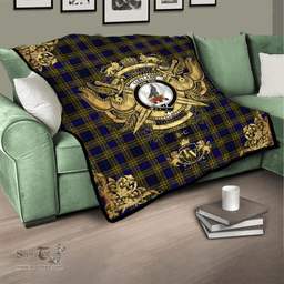 Scottish Clelland Modern Clan Tartan Quilt - Military Logo Style Scottish Plaid Tartan Plaid