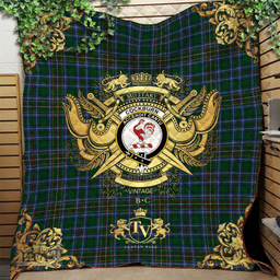 Scottish Cockburn 02 Clan Tartan Quilt - Military Logo Style Scottish Plaid Tartan Plaid