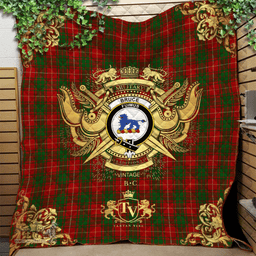 Scottish Bruce Vestiarium Clan Tartan Quilt - Military Logo Style Scottish Plaid Tartan Plaid