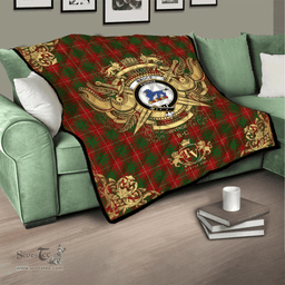 Scottish Bruce Vestiarium Clan Tartan Quilt - Military Logo Style Scottish Plaid Tartan Plaid