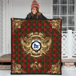 Scottish Bruce Vestiarium Clan Tartan Quilt - Military Logo Style Scottish Plaid Tartan Plaid