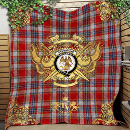 Scottish Drummond of Perth Dress 02 Clan Tartan Quilt - Military Logo Style Scottish Plaid Tartan Plaid