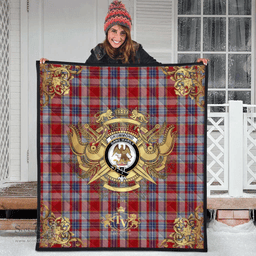 Scottish Drummond of Perth Dress 02 Clan Tartan Quilt - Military Logo Style Scottish Plaid Tartan Plaid