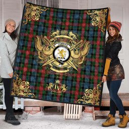 Scottish Cumming 02 Clan Tartan Quilt - Military Logo Style Scottish Plaid Tartan Plaid