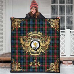 Scottish Cumming 02 Clan Tartan Quilt - Military Logo Style Scottish Plaid Tartan Plaid