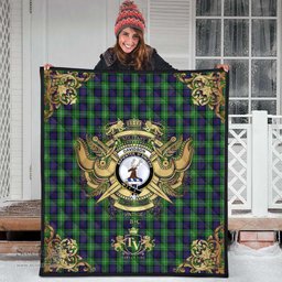 Scottish Davidson of Tulloch 02 Clan Tartan Quilt - Military Logo Style Scottish Plaid Tartan Plaid