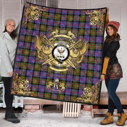 Scottish Carnegie Ancient Clan Tartan Quilt - Military Logo Style Scottish Plaid Tartan Plaid