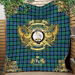 Scottish Campbell of Cawdor Ancient Clan Tartan Quilt - Military Logo Style Scottish Plaid Tartan Plaid