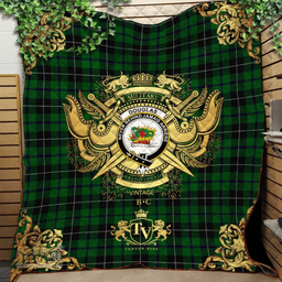 Scottish Douglas 02 Clan Tartan Quilt - Military Logo Style Scottish Plaid Tartan Plaid