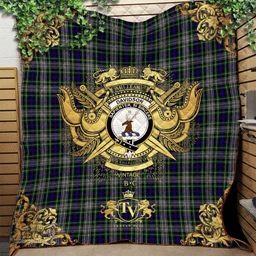 Scottish Davidson of Tulloch Dress 01 Clan Tartan Quilt - Military Logo Style Scottish Plaid Tartan Plaid