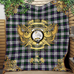 Scottish Campbell of Cawdor Dress Clan Tartan Quilt - Military Logo Style Scottish Plaid Tartan Plaid