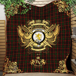 Scottish Cumming Comyn Buchan Clan Tartan Quilt - Military Logo Style Scottish Plaid Tartan Plaid