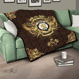 Scottish Cumming Comyn Buchan Clan Tartan Quilt - Military Logo Style Scottish Plaid Tartan Plaid