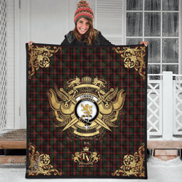 Scottish Cumming Comyn Buchan Clan Tartan Quilt - Military Logo Style Scottish Plaid Tartan Plaid