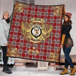 Scottish Drummond of Perth Dress 03 Clan Tartan Quilt - Military Logo Style Scottish Plaid Tartan Plaid