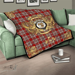 Scottish Drummond of Perth Dress 03 Clan Tartan Quilt - Military Logo Style Scottish Plaid Tartan Plaid