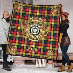 Scottish Buchanan Modern Clan Tartan Quilt - Military Logo Style Scottish Plaid Tartan Plaid