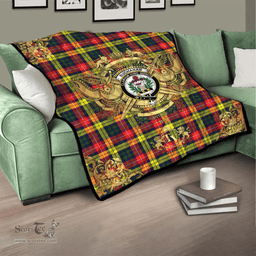 Scottish Buchanan Modern Clan Tartan Quilt - Military Logo Style Scottish Plaid Tartan Plaid