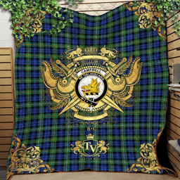 Scottish Campbell Argyll Ancient Clan Tartan Quilt - Military Logo Style Scottish Plaid Tartan Plaid