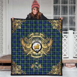 Scottish Campbell Argyll Ancient Clan Tartan Quilt - Military Logo Style Scottish Plaid Tartan Plaid