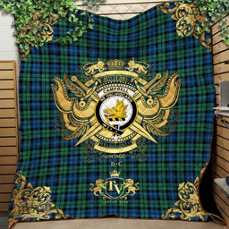 Scottish Campbell Ancient 02 Clan Tartan Quilt - Military Logo Style Scottish Plaid Tartan Plaid