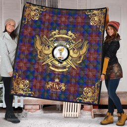 Scottish Chisholm Hunting Modern Clan Tartan Quilt - Military Logo Style Scottish Plaid Tartan Plaid