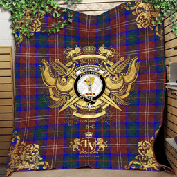 Scottish Chisholm Hunting Modern Clan Tartan Quilt - Military Logo Style Scottish Plaid Tartan Plaid