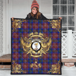 Scottish Chisholm Hunting Modern Clan Tartan Quilt - Military Logo Style Scottish Plaid Tartan Plaid