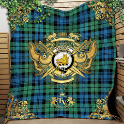 Scottish Campbell Ancient 01 Clan Tartan Quilt - Military Logo Style Scottish Plaid Tartan Plaid