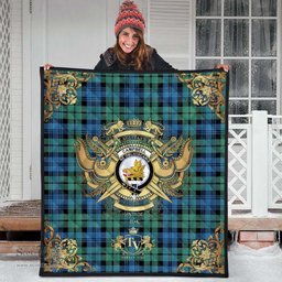 Scottish Campbell Ancient 01 Clan Tartan Quilt - Military Logo Style Scottish Plaid Tartan Plaid