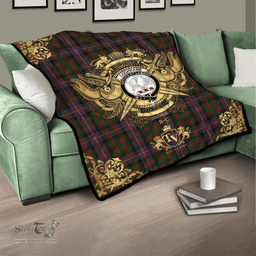 Scottish Cochrane 02 Clan Tartan Quilt - Military Logo Style Scottish Plaid Tartan Plaid